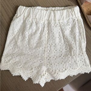 White eyelet girls new cotton lined shorts toddler girls 5t